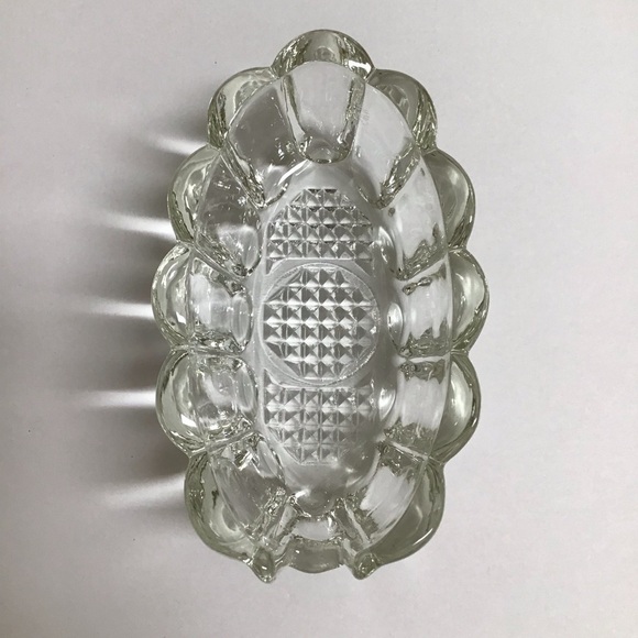 Princess House Heritage 438 Clear Scalloped Glass Buffet Fork Shell Spoon Holder - Picture 11 of 16